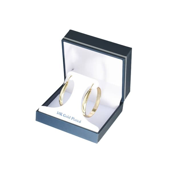 40mm Polished Gold Over Brass Hoop Earrings