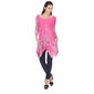 White Mark Yanette Pink and Grey Printed Tunic Top - image 2