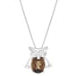 Gemstone Classics(tm) Sterling Silver Smokey Quartz Owl Pendant - image 1
