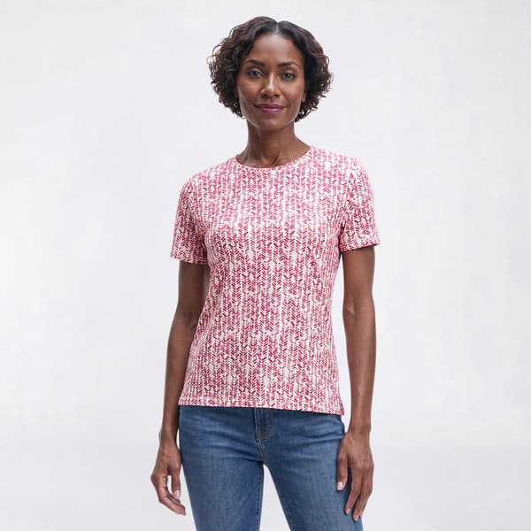 Petite Hasting & Smith Short Sleeve Chevron Abstract Tee - image 