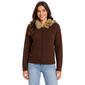 Juniors Pink Rose Cloud Mossy Fur Hood Zip Hoodie - image 1