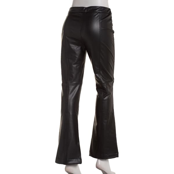 Womens Nicole Miller Vegan Leather Pull On Pants