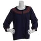 Womens Erika Blake Tonal Embroidered Yoke Button Front Blouse - image 1