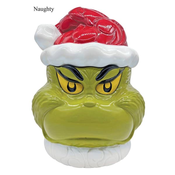 Jim Shore Grinch Naughty/Nice Cookie Jar Christmas