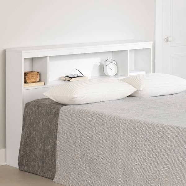 South Shore Fusion Pure White Full Bookcase Headboard