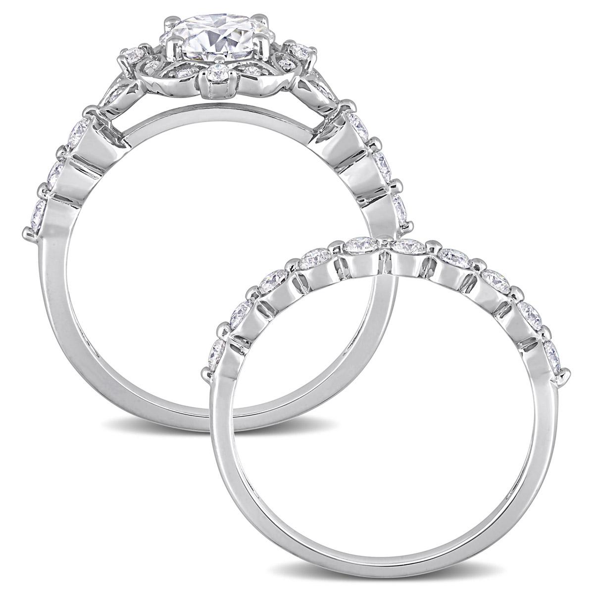 Gemstone Classics™ Sterling Silver 1 3/5ctw. Moissanite Set