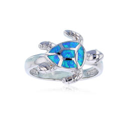 Gemstone Classics&#40;tm&#41; Created Opal Sideways Turtle Ring