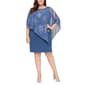 Plus Size SLNY Asymmetric Chiffon Overlay Beaded Trim Dress - image 1