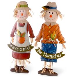 National Tree 27in. Metal Scarecrows - Set of 2
