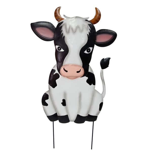 Metal Cow Yard Stake - image 