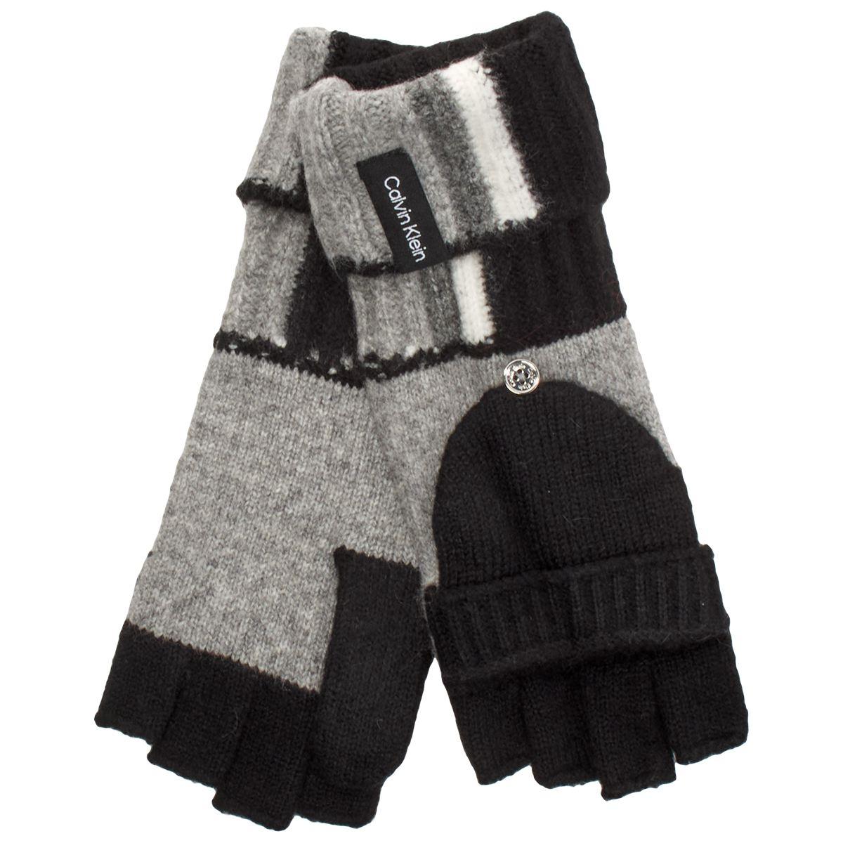 Womens Calvin Klein Color Block Flip-Top Gloves