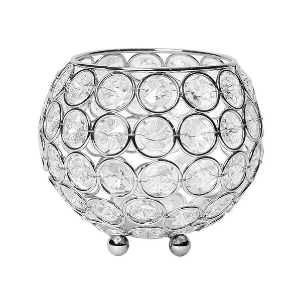 Elegant Designs&#40;tm&#41; Elipse Crystal 4.25in. Circular Decorative Vase - image 