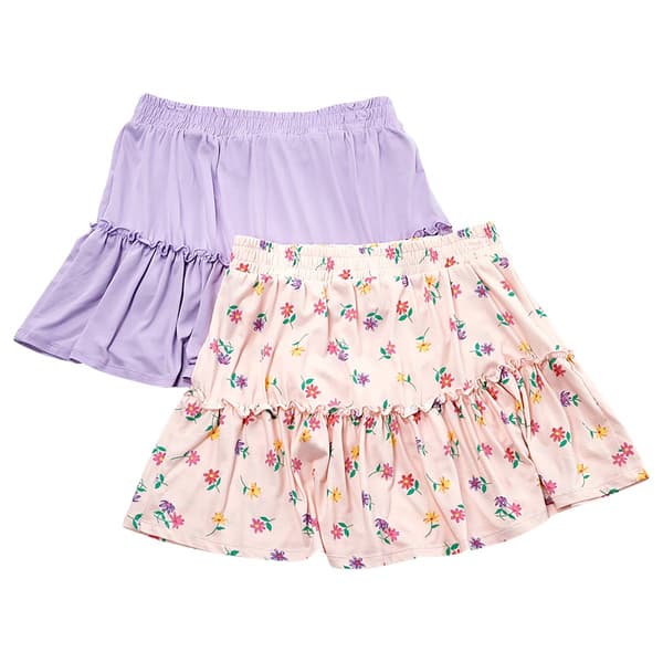 Girls (7-12) BTween® 2pk. Solid & Ditsy Skorts