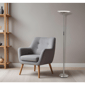 HomeRoots 71in. Silver LED Torchiere Floor Lamp With Glass Shade - image 2