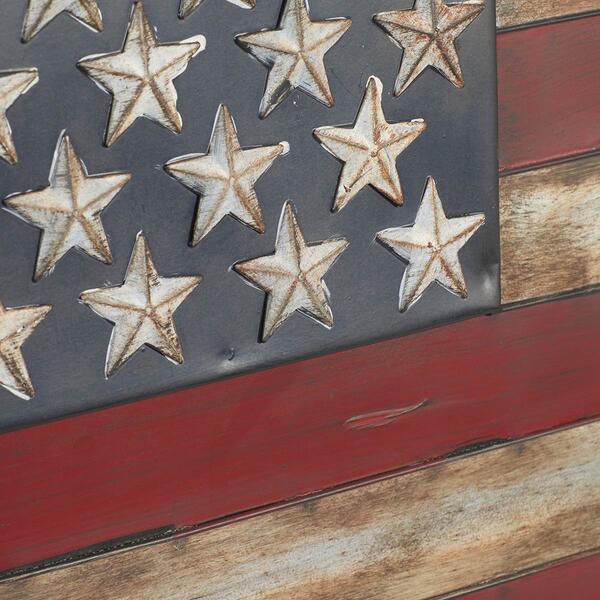 9th & Pike&#174; Wrought Iron American Flag Rustic Wall Art