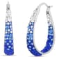 Ombre Crystal 20mm Oval Hoop Earrings - image 1