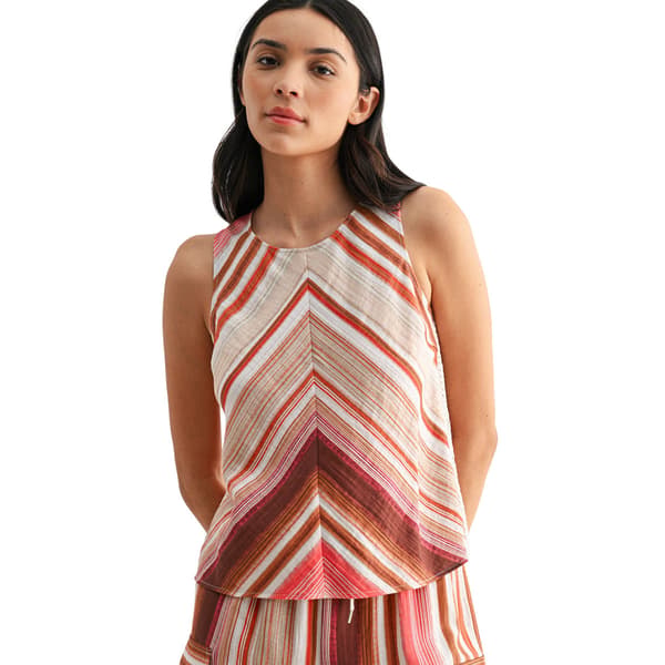 Womens CITY BLUES Sleeveless Stripe A-Line Blouse