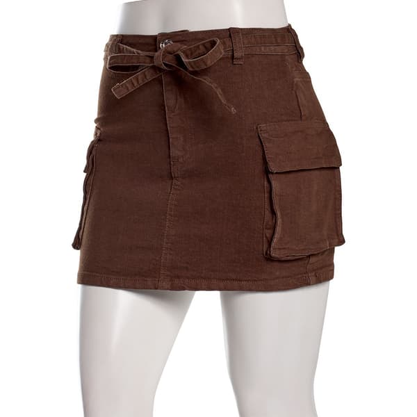 Juniors Love Tree Tie Front Cargo Skirt - image 