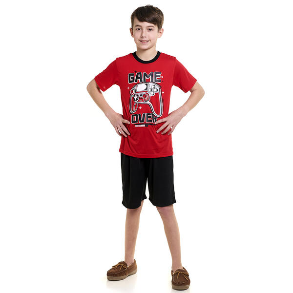 Boys &#40;8-16&#41; Tuff Guys 2pc. Game Over Pajama Top & Short Set - Red - image 