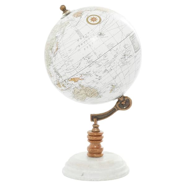 9th & Pike&#174; White Marble Contempt Globe Decor