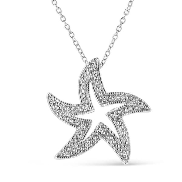 Haus of Brilliance Diamond Accent Starfish Pendant Necklace - image 