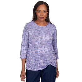 Womens Alfred Dunner Lavender Fields Space Dye Knit Top