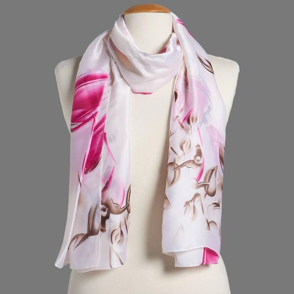 Womens Renshun Pretty Rose Silk Scarf - image 
