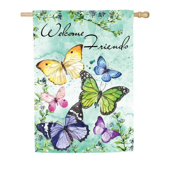 Evergreen Butterfly Friends Garden Flag - image 