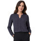 Womens Adrianna Papell Long Sleeve Split Neck Dot Blouse - image 1