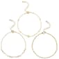 Jessica Simpson Figaro Chain Heart & Pink Rhinestone Anklet Set - image 1