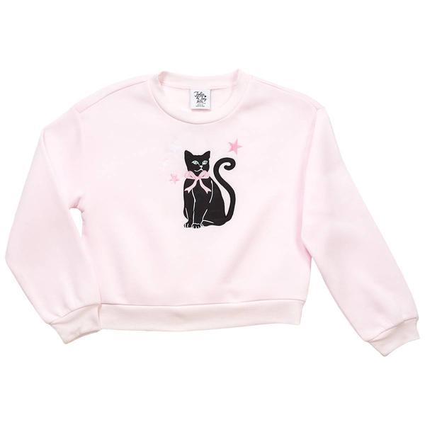 Girls (7-12) Jolie & Joy Long Sleeve Bow Kitty Crew Top - image 
