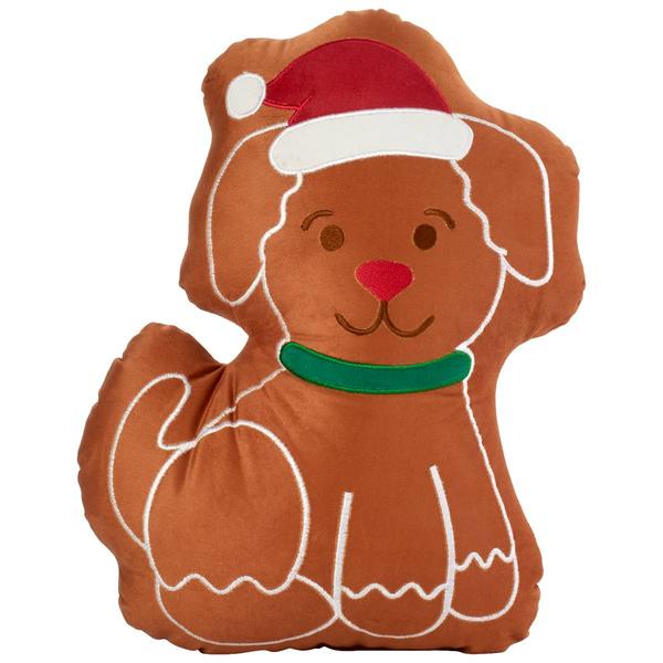 Nourison Gingerbread Dog Shaped Decorative Pillow - 13x17 - image 