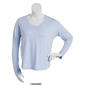 Womens RBX Peached Heather V-Neck Long Sleeve Round Hem Top - image 3