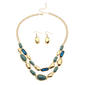 Ashley Cooper(tm) Layered Stone Necklace with Gold Dangle Earrings - image 1