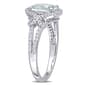 Gemstones Classics™ 10kt. White Gold Aquamarine Halo Shank Ring - image 3