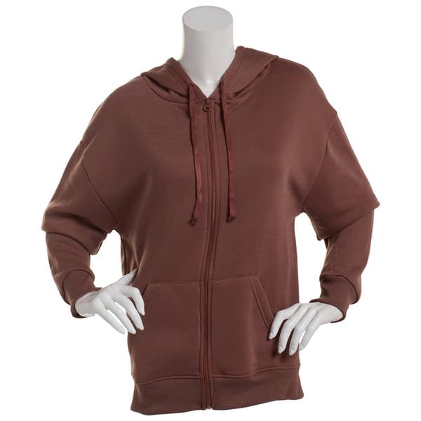 Juniors Green Goddess Fleece Boyfriend Zip Up Hoodie