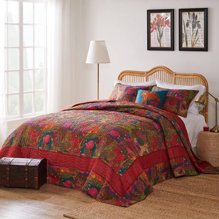 Greenland Home Fashions(tm) Jewel Kantha-style Bedspread Set