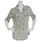 Womens Emily Daniels Short Sleeve 1 Pocket Print Blouse-Oil Green - image 1