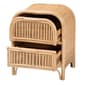 bali & pari Adrika Bohemian Natural Rattan 2-Drawer Nightstand - image 2