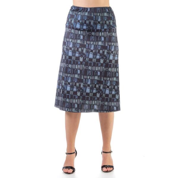 Womens 24/7 Comfort Apparel Abstract Knee Length Skirt - image 