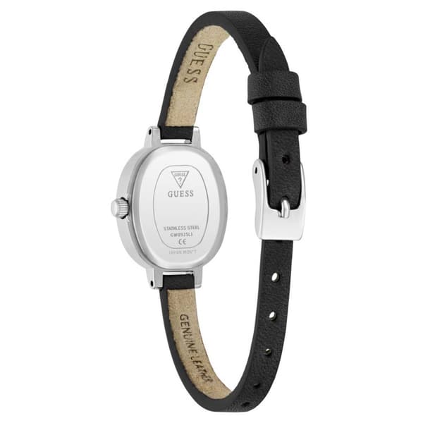 Womens Guess Silver-Tone Black Sunray Dial Watch - GW0925L1