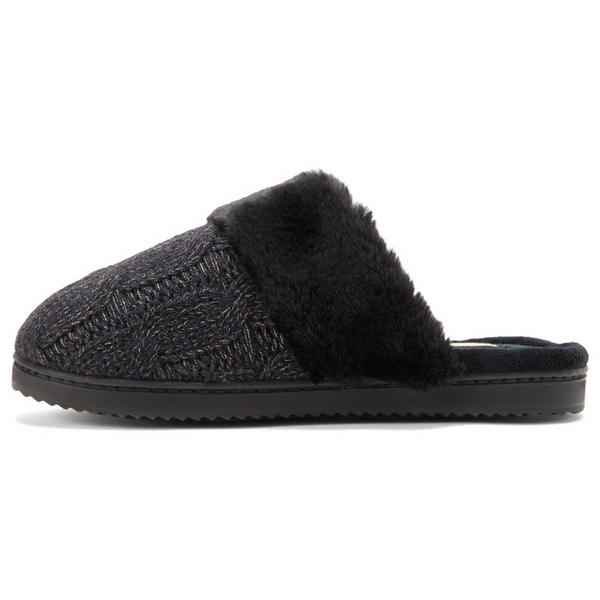 Womens Dearfoams® Cable Knit Scuff Slippers