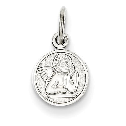 Unisex Gold Classics(tm) 14kt. White Gold Small Angel Charm - image 