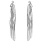 Ellen Tracy Sterling Silver Triple Tube Hoop Earrings - image 2