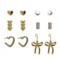 Ashley Gold-Tone 6pr. Hear Bow Stud & Drop Earrings Set - image 1