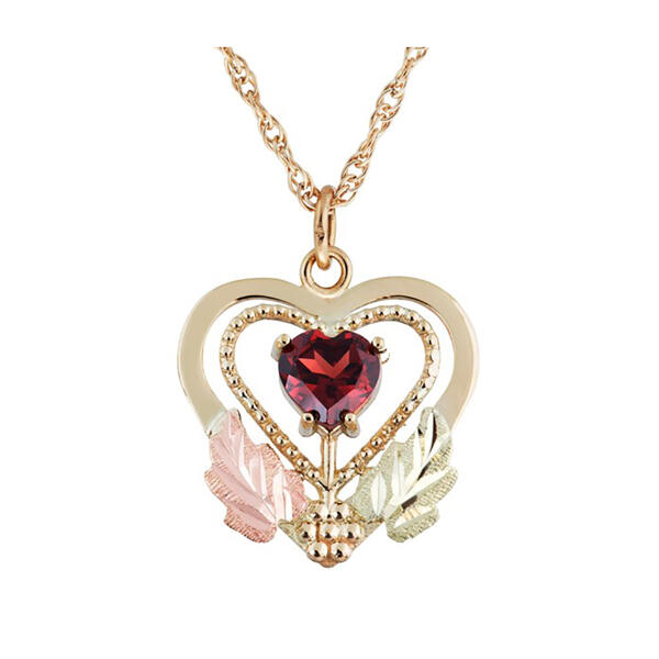 Black Hills Gold 10kt. Gold Double Heart Necklace - image 