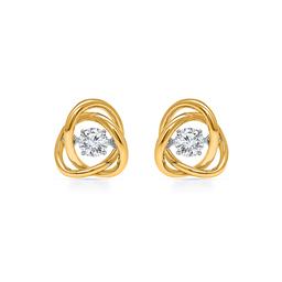 Nova Star® Gold over Silver Lab Grown Diamond Knot Earrings