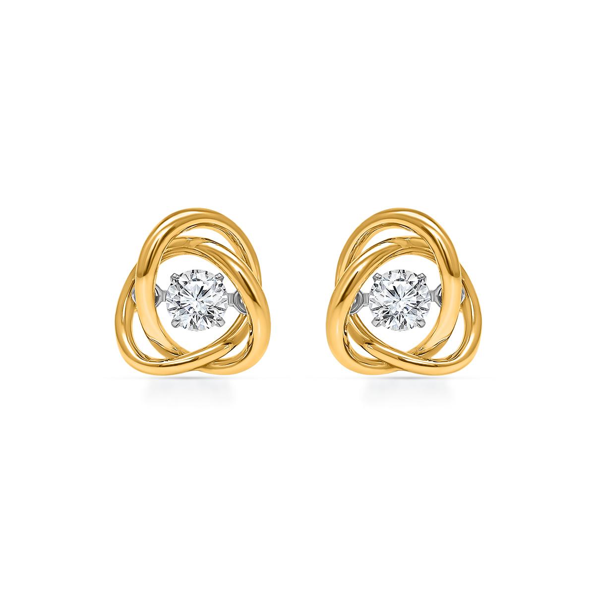 Nova Star® Gold over Silver Lab Grown Diamond Knot Earrings