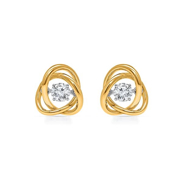 Nova Star® Gold over Silver Lab Grown Diamond Knot Earrings