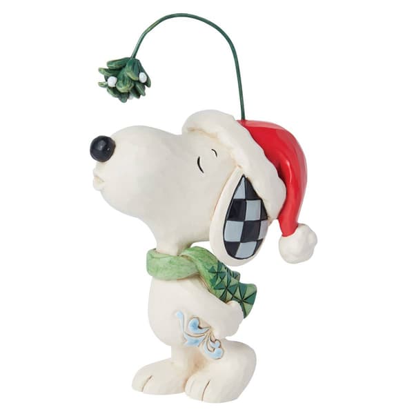 Jim Shore Peanuts Snoopy Mistletoe Mini Christmas Figurine - image 